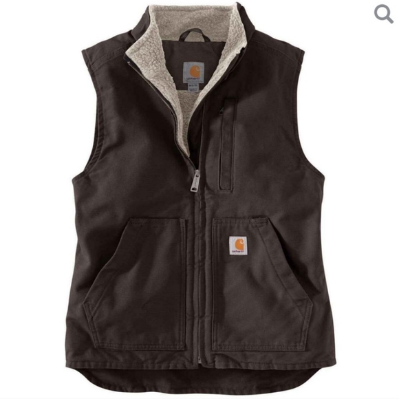 Carhartt Duck Sherpa Lined Mock Neck Vest - Picture 1 of 8